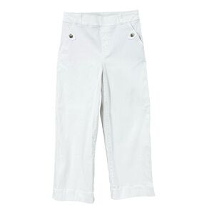 SPANX Twill Cropped Wide Leg Pant Coastal Casual Stretch White